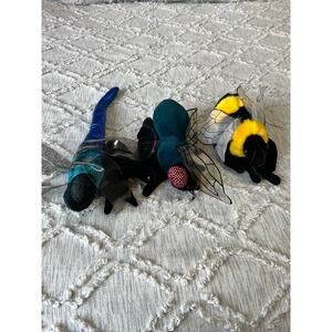 Insect Hand Puppet Lot of 3 Dragonfly Bee Fly